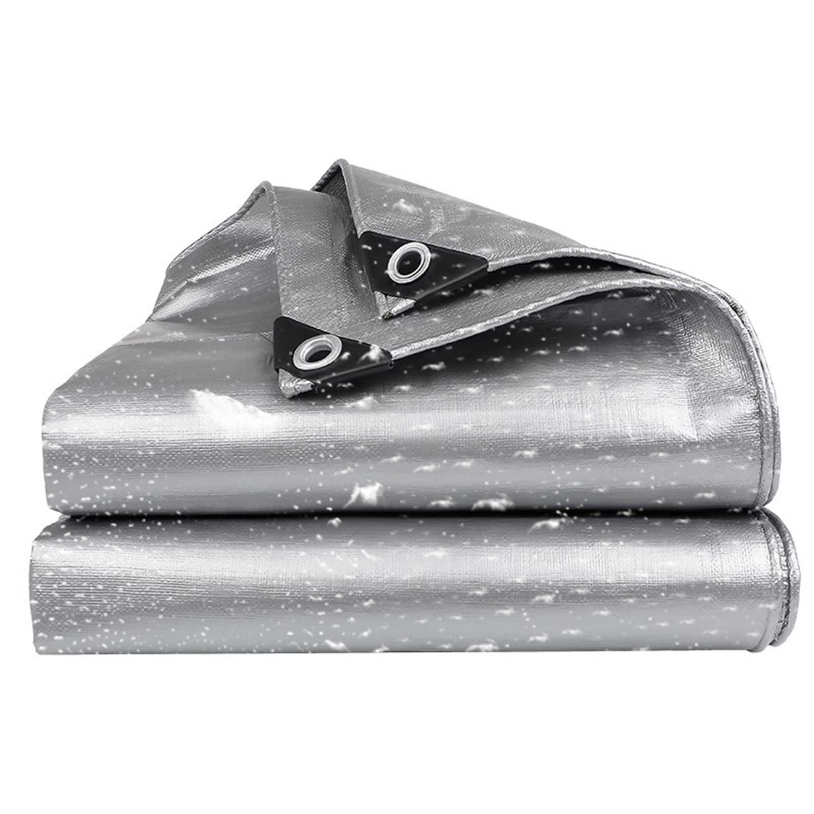 Bâche de sol en polyéthylène imperméable de 10 mm d'épaisseur avec œillets, résistante aux UV, pour camping, tentes et besoins de couverture - 4 x 4 m
