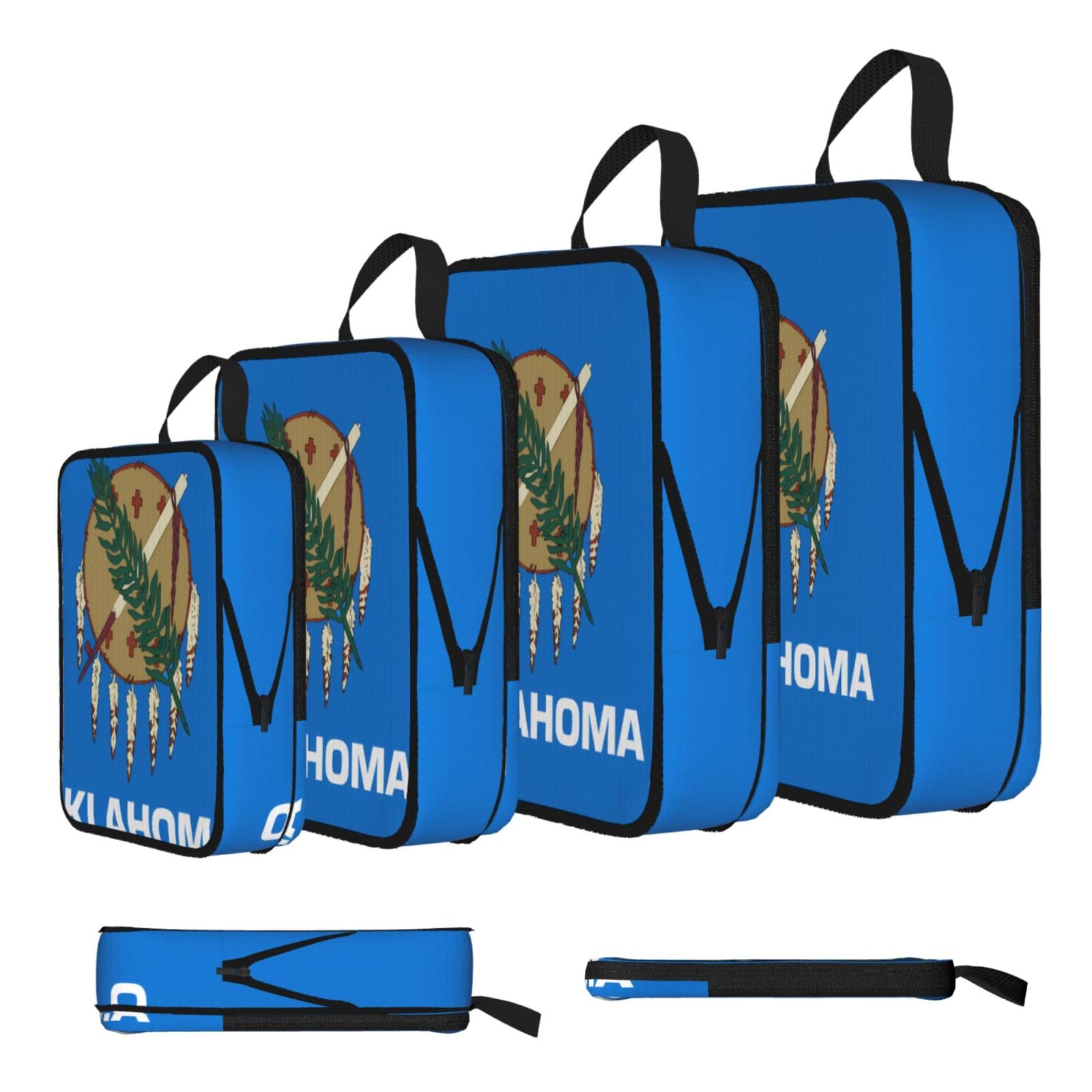 Oklahoma State Flag Compression Packing Cubes 4 Piece Set