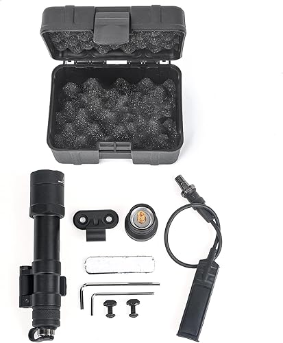 Miniatura 6 de NOBUHIRO Linterna táctica M600B de 600 lúmenes, versión sin logotipo con base giratoria de montaje reemplazable para riel Picatinny y MlokKeymod de