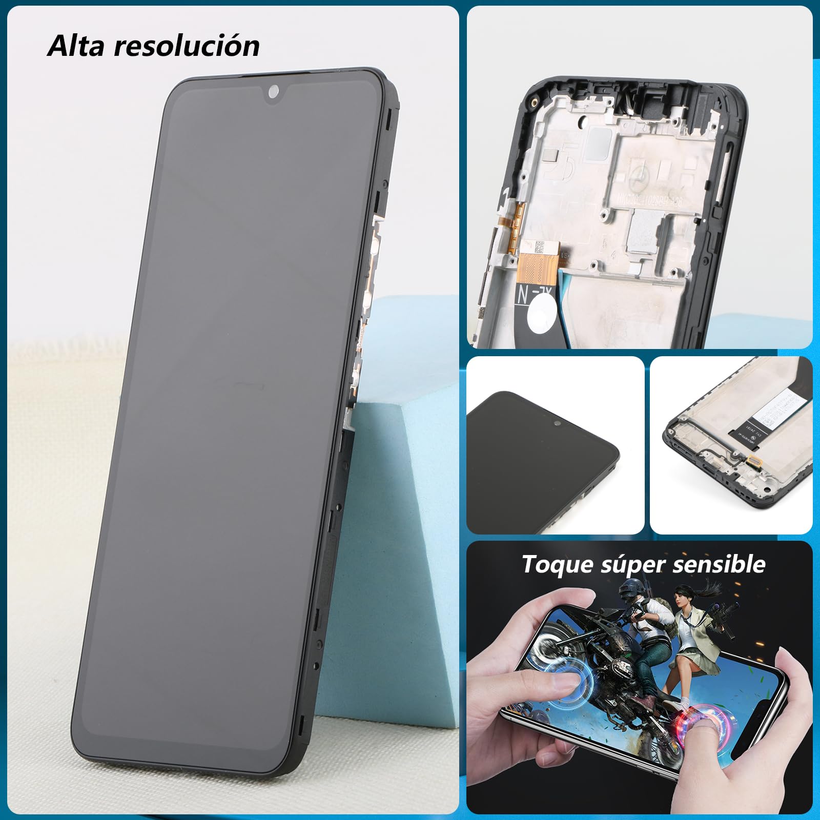 RongZy Pantalla para Xiaomi Redmi 14C 4G Táctil LCD de Repuesto Ensamblaje Digitalizador Reemplazo para Redmi 14C 4G con Herramientas de Reparación (Negro con Marco)