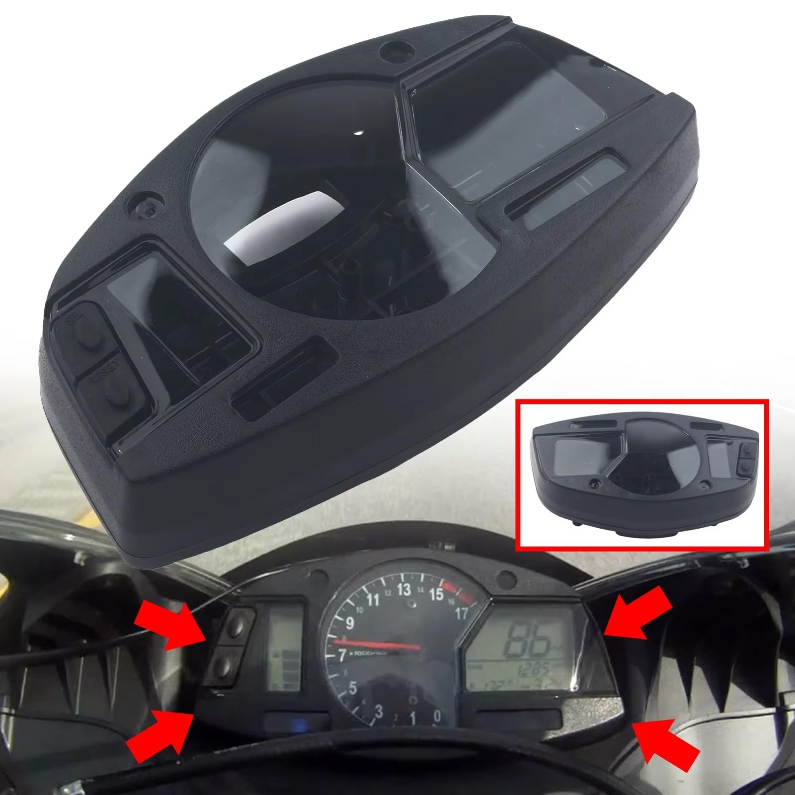 Meter Fall Kompatibel Mit CBR600RR Für F5 2007 2008 2009 2010 2011, Motorrad-Tachometer, Geschwindigkeitsuhr, Instrumentenkoffer