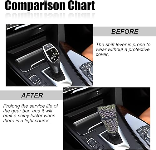 Miniatura 4 de Bling Bling - Funda para palanca de cambios automática, cubierta de palanca de cambios de automóvil, protector de palanca de cambios de cristal