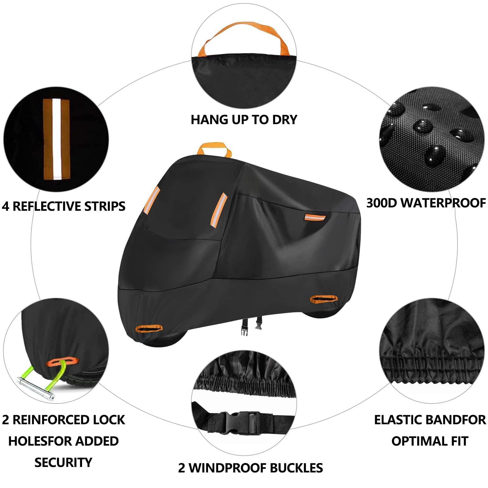 Housses de Moto pour BMW R 1200 RT LC, Housse Moto Extérieure Anti-Poussière Housse Protection Moto Housse de Moto Imperméable,B/300D