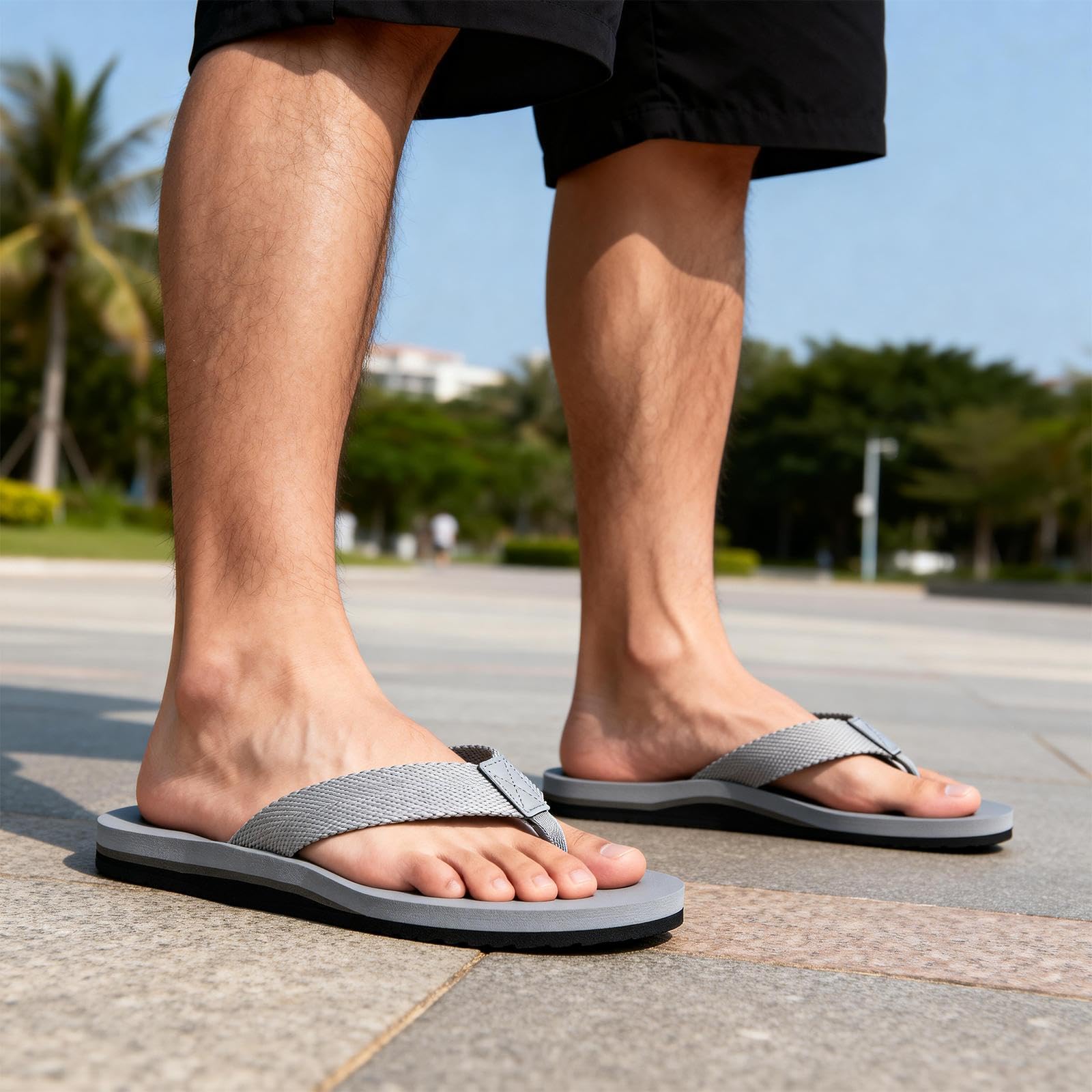 Chanclas de cuero para hombre con soporte de arco cómodas sandalias de verano — view 9