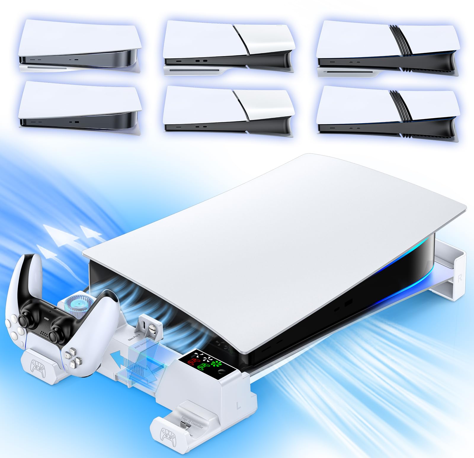 Amazon.co.jp: PS5 横置き 冷却 スタンド 3段階風速調節冷却ファン付