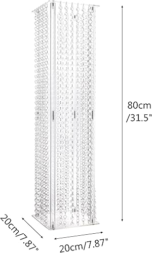 Miniatura 5 de Jarrones acrílicos para centros de mesa de boda para mesas, 2 piezas de 23.6 pulgadas de alto, jarrón geométrico de suelo, soporte de flores de
