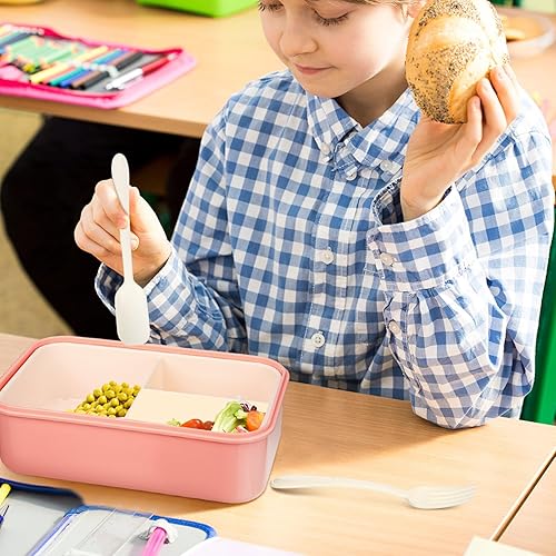 Miniatura 5 de Lonchera preppy para mujeres y niñas, bolsa de almuerzo rosa con compartimentos y taza de sopa, bolsa de almuerzo grande aislada para niñas,