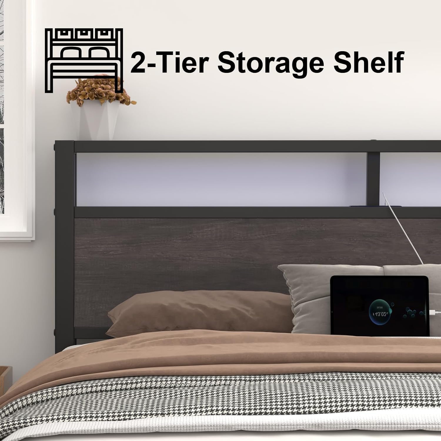 2-Tier storage headboard