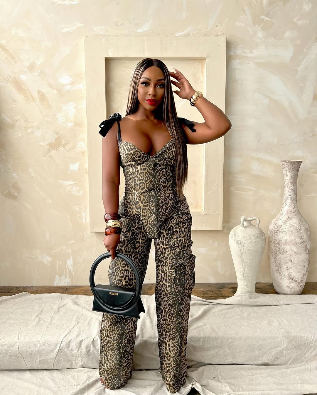 knowfashionstyle Sexy 2 Piece Sets For Women Going Out Sleeveless Croset Top And Wide Leg Pants Set Party Birthday Outfits - Image 5