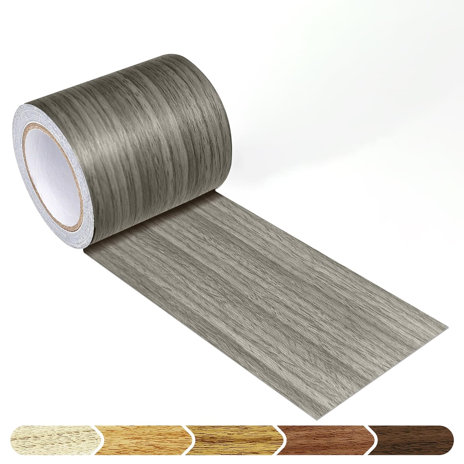 SAJYO Grey Colour Wood Border Wallpaper Peel and Stick Wooden Contact Paper for Countertops Border, Wall Corners Stickers and Wall Decor Waterproof Self Adhesive 4x120 Inch