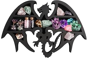 Enchanting Dragon Bedroom Decor: 14x9.4" Floating Crystal Wall Shelf