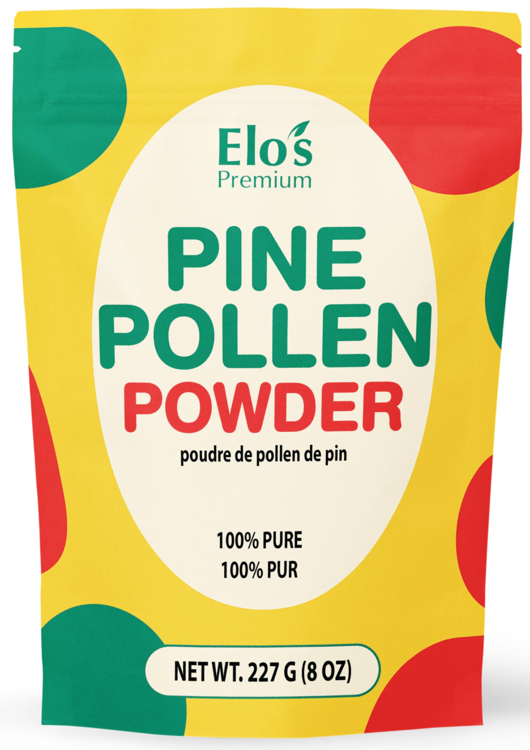 Pine Pollen Powder 8oz (227g) – Finely Ground Wild Harvested Pollen for Smoothies, Baking, and Culinary Recipes BY ELO’S PREMIUM