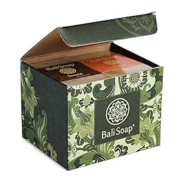 Bali Soap Luxury Gift Set - 6 Handcrafted Natural Bar Soaps with Exotic Tropical Scents, Premium Spa Quality Vegan Soaps for Face & Body, Authentic Balinese Heritage Collection
