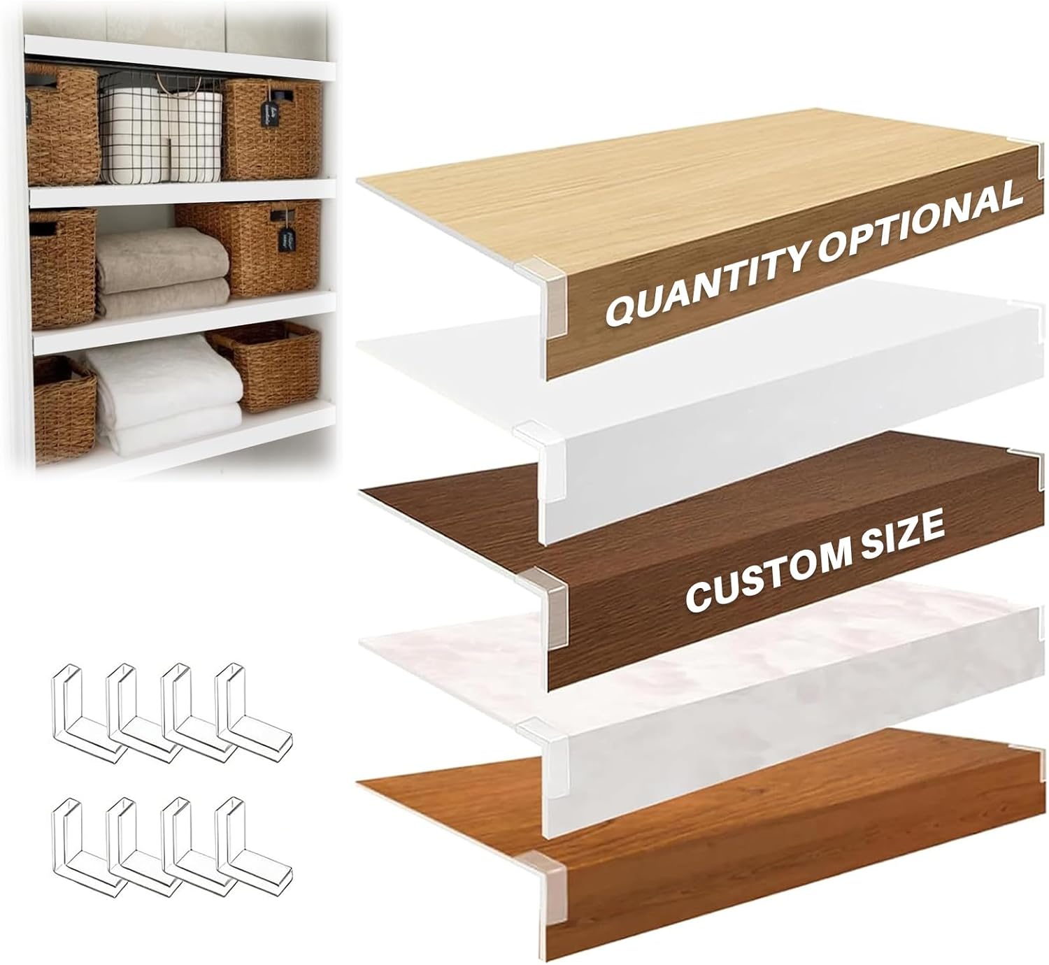 3Pcs Custom Wire Shelf Covers for Pantry, Waterproof Shelf Covers for Wire Shelving, Customizable Size and Color, PVC Material, Easy Assembly, for Cabinet Closet Bathroom Kitchen Shelving (3)