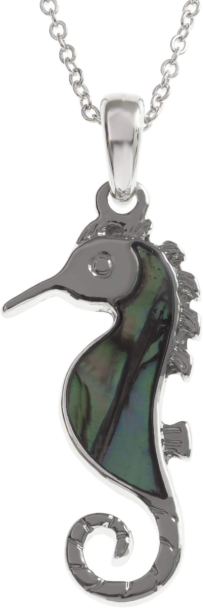Tide Jewellery Inlaid Paua Shell Seahorse Necklace, Boxed