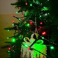 Vista 10 de Guirnalda de luces de Halloween extensible de 200 LED de color morado, extralarga de 82 pies, para interiores y exteriores, 8 modos de iluminación