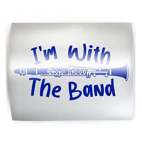 I'M WITH THE BAND Clarinet - PICK COLOR & SIZE - Instrument Play Woodwind Vinyl Decal Sticker E