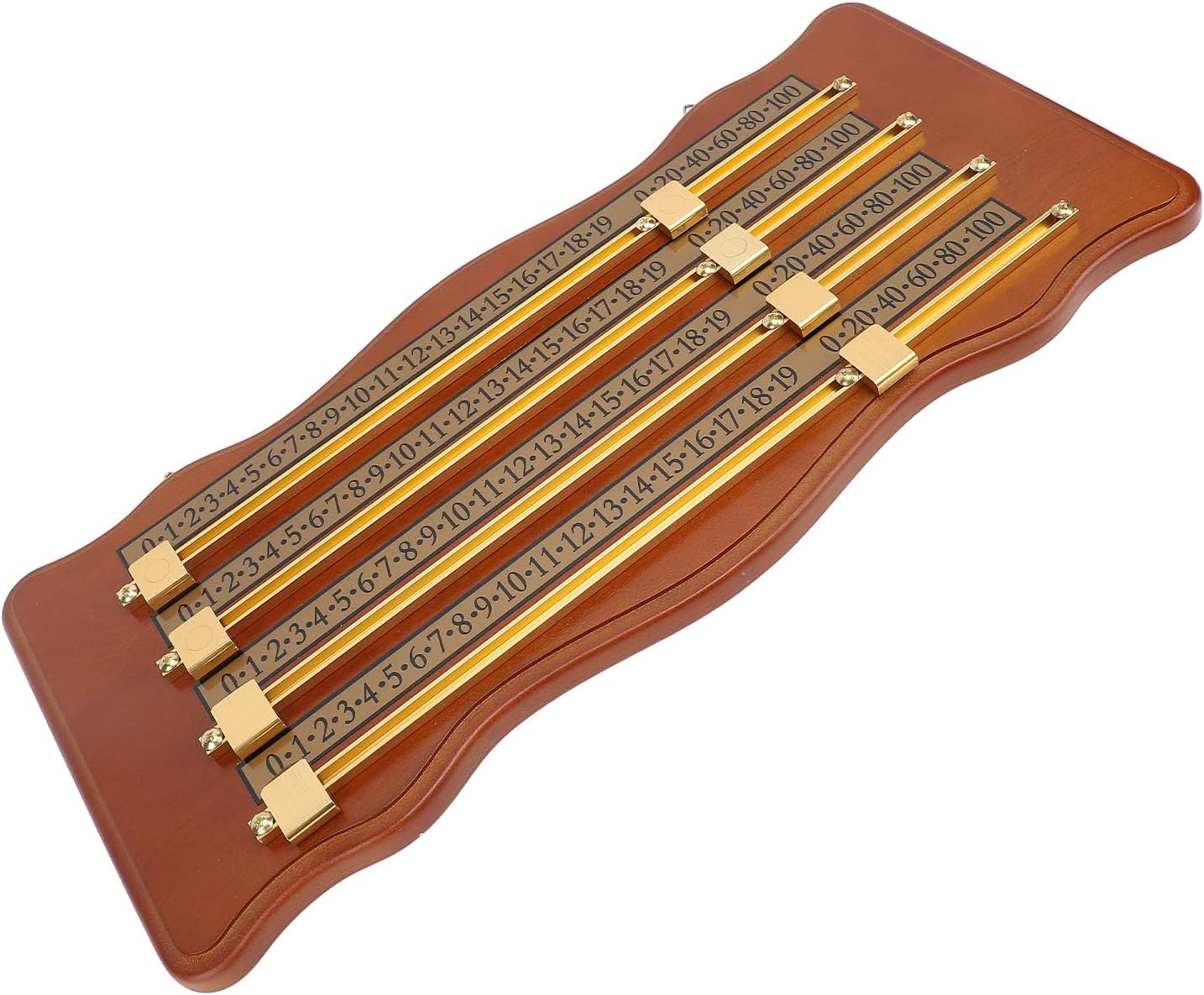 Billiards Scoreboard, Wooden Snooker Score Keeper with 4 Track Design, High Density Wood and Aluminum Alloy Construction for Pool Hall or Home Game Room