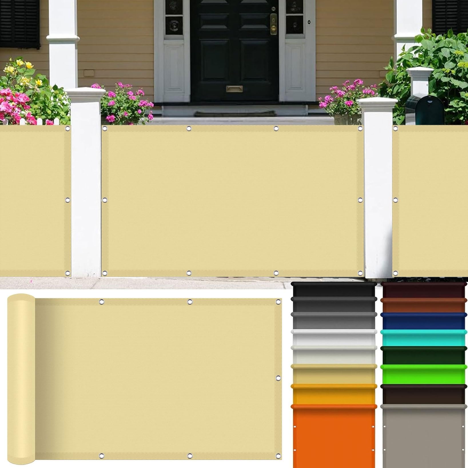 Voile d'ombrage rectangulaire étanche 3.5x6m jaune sable pour jardin