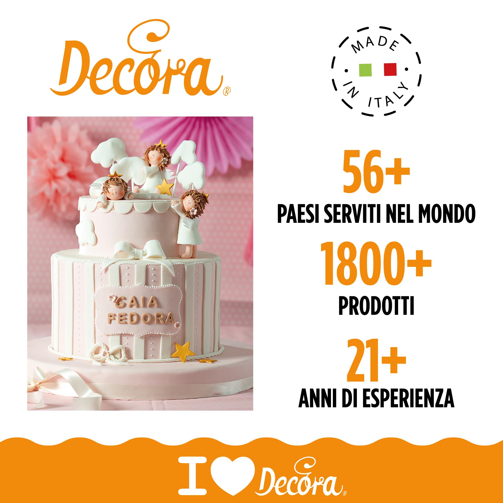 Decora 0310205 Pasta Di Zucchero Bianca Decora 5 Kg, Con Burro di Cacao, Perfetta per Modelling