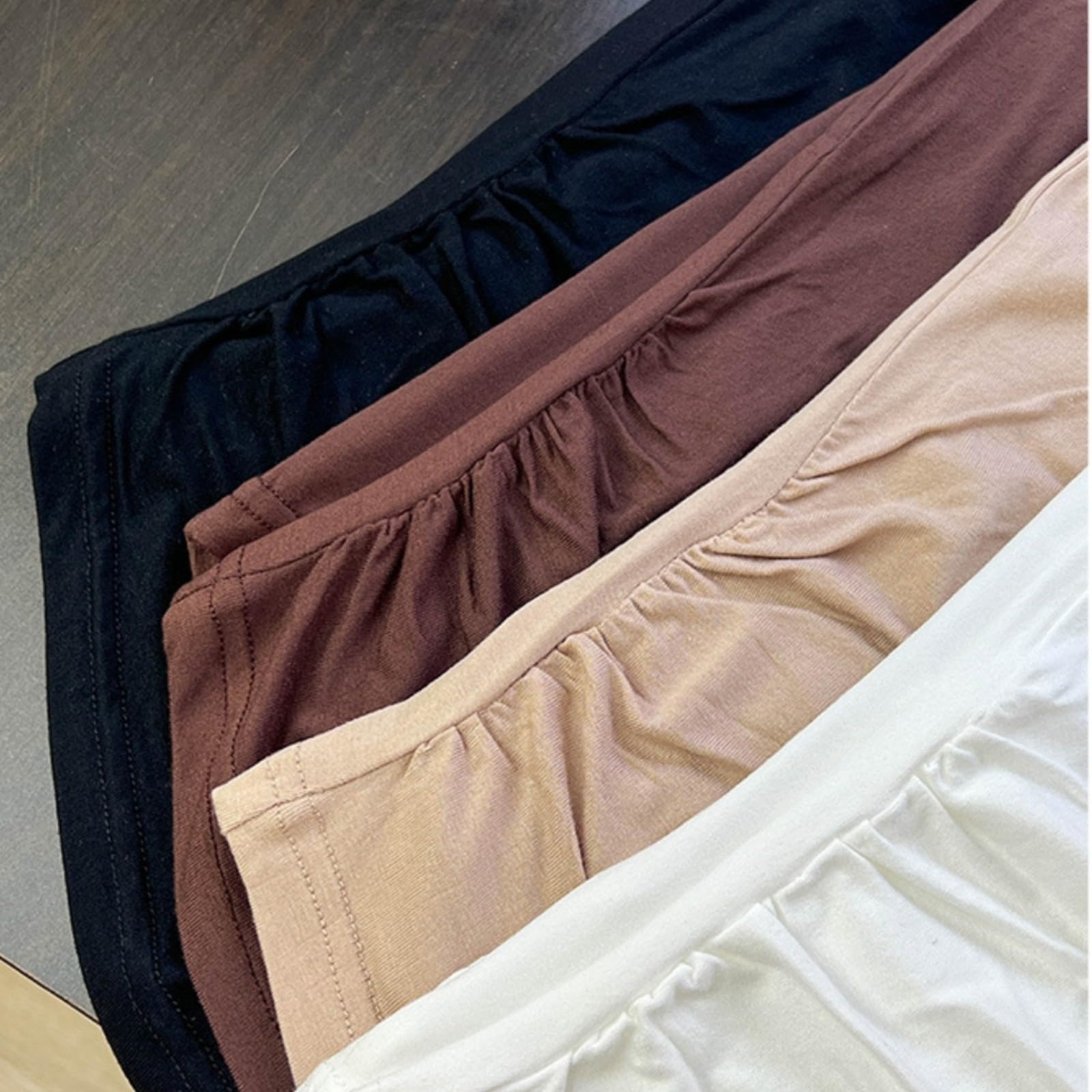 JCVBN - Canotta da donna, taglie forti, spalline regolabili, vita increspata, in cotone elasticizzato, taglie forti, vita increspata, spalline regolabili, collo quadrato, sensazione di cotone, 4