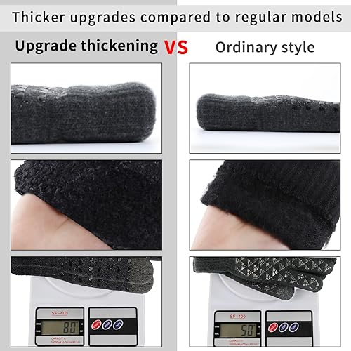 Miniatura 26 de Achiou Guantes de invierno para hombres y mujeres, guantes para pantalla táctil, gel de silicona antideslizante grueso mejorado, forro térmico