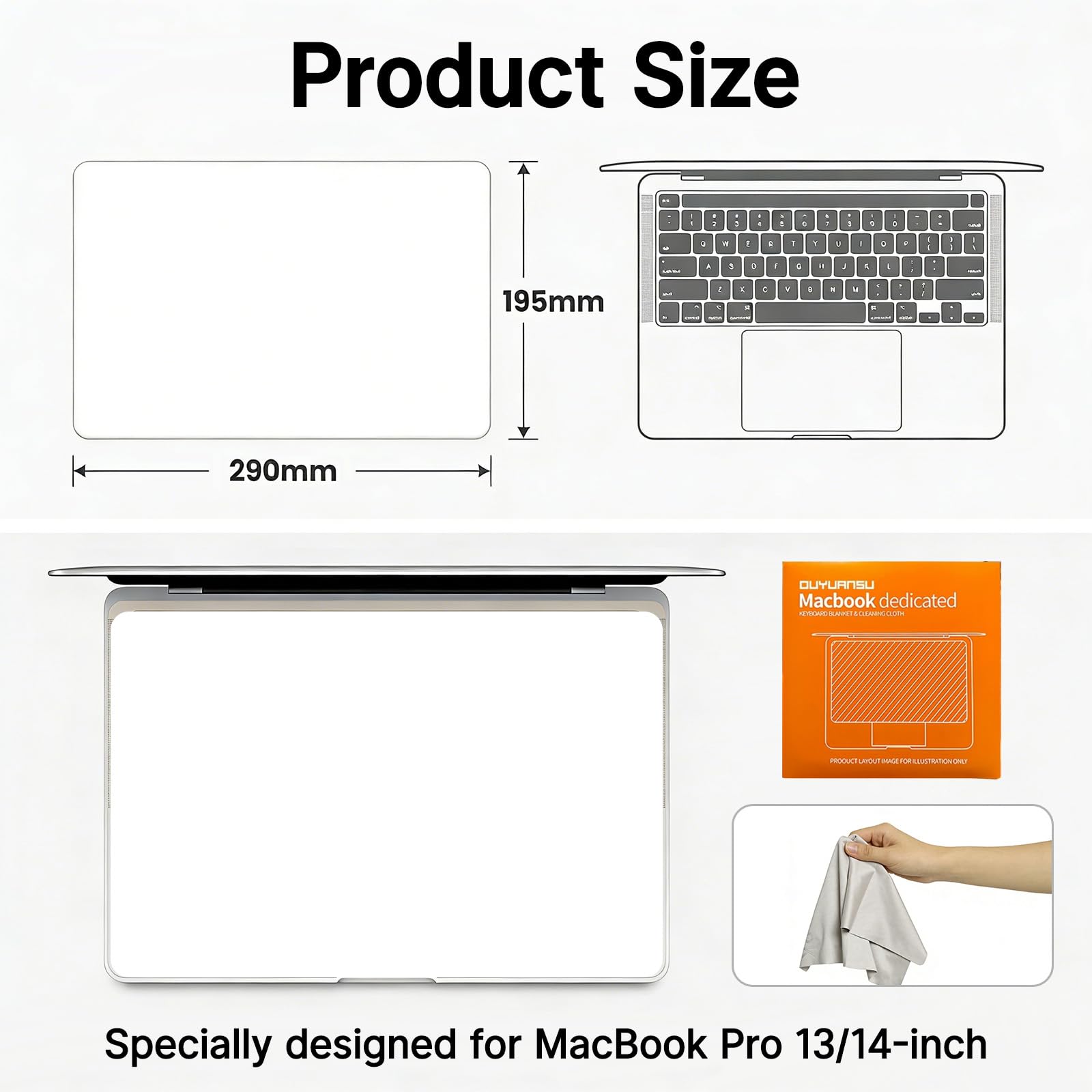 Protector de Teclado para MacBook Air 13, Protector de Teclado Portátil Ultra fino, Compatible con MacBook Air 13 Pulgadas, Diseñado para Proteger tu Teclado de Polvo y Arañazos