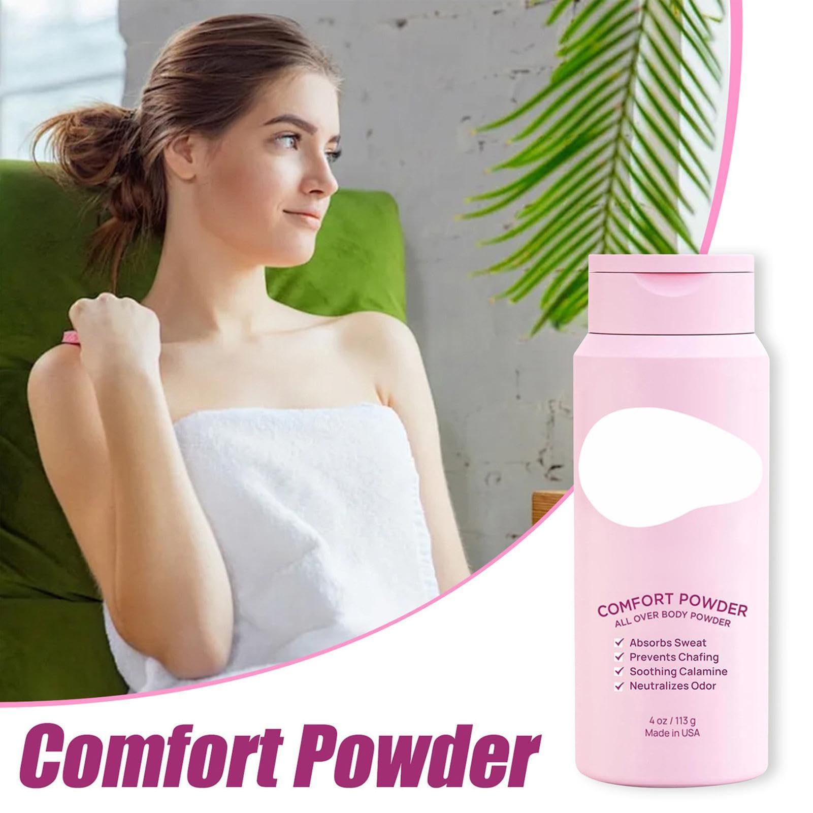 Polvo corporal sin talco para mujer – Polvo antienredos contra los muslos doloridos, protección para la zona íntima y el cuerpo, polvo para pies y desodorante sin talco, natural