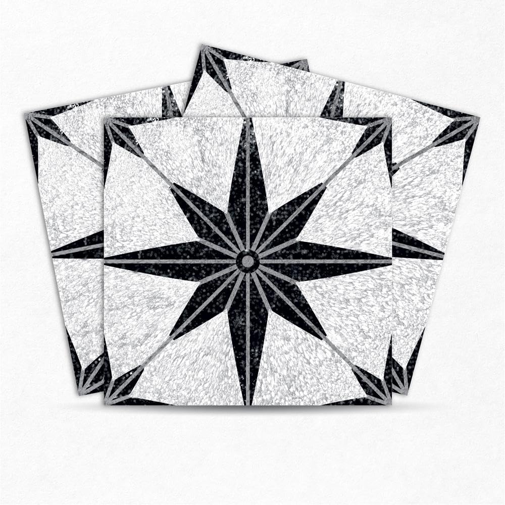 Mosaicowall Self Adhesive Vinyl Floor Tile Floor Tiles for Bedrooms, Living Room, Easy Installaion | Antiskid Flooring Tile FST038-8 X 8 Inches- 12 Pcs