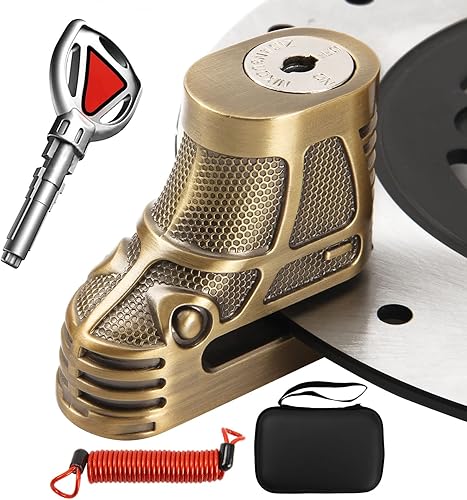 OPSOOPI Cerradura de motocicleta, cerraduras de motocicleta antirrobo, impermeable, bloqueo de freno de disco para motocicletas, bloqueo de rueda,