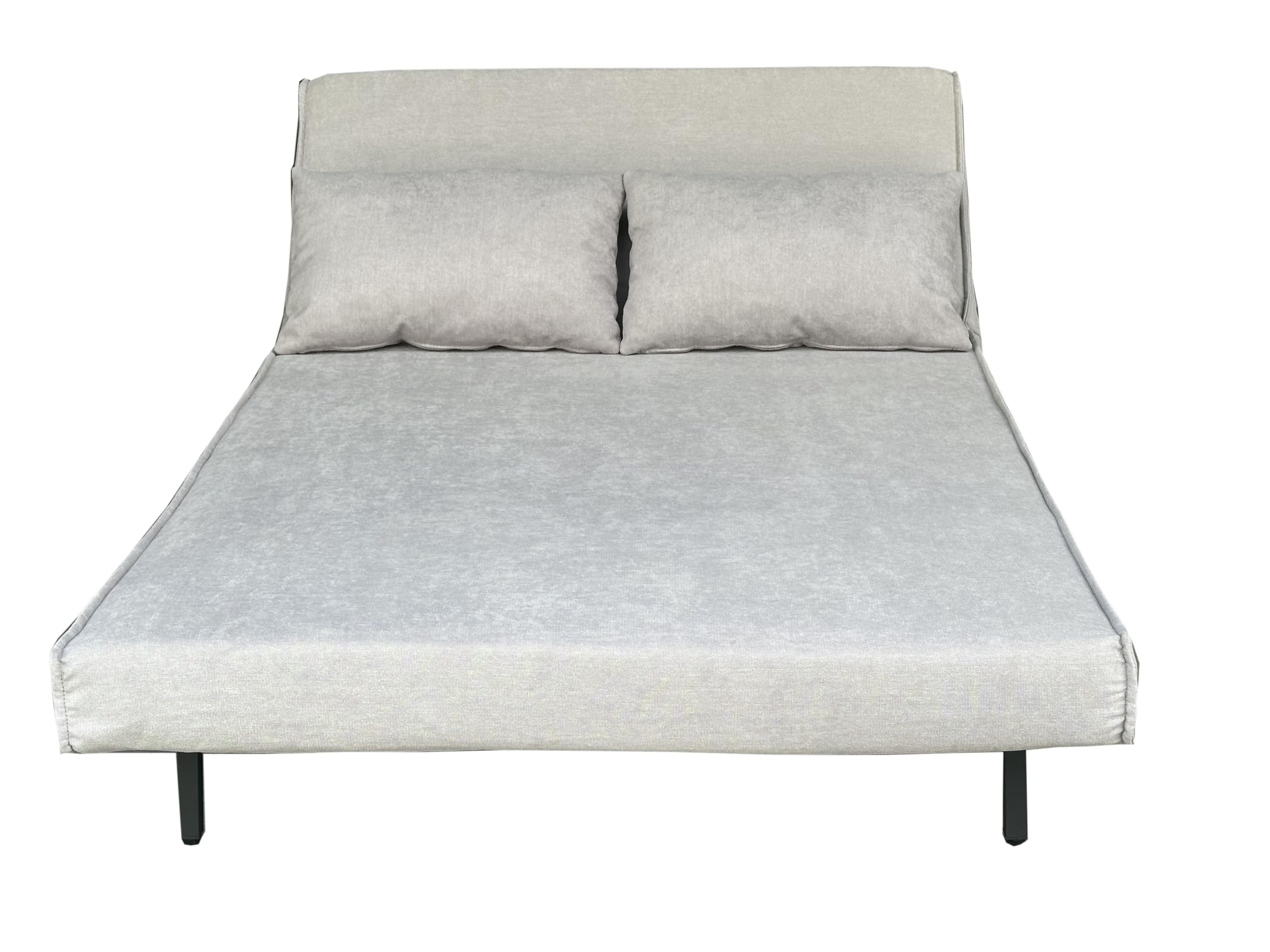 MUEBLIX.COM - Sofa Cama Ocenilla 2 Plazas, Sofa Cama Estilo Futón, Tela, Sillón Cama, Cama Sofa, 3 Posiciones (Sentado, Relax y Cama), Apertura Clic-Clac, Sofa de Diseño, Color Gris