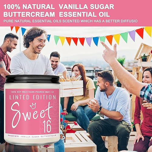 Miniatura 6 de Regalos de cumpleaños número 16 para mujeres, regalo de cumpleaños perfecto, regalos divertidos para mamá, amigas, esposa, hermana, vela con aroma a
