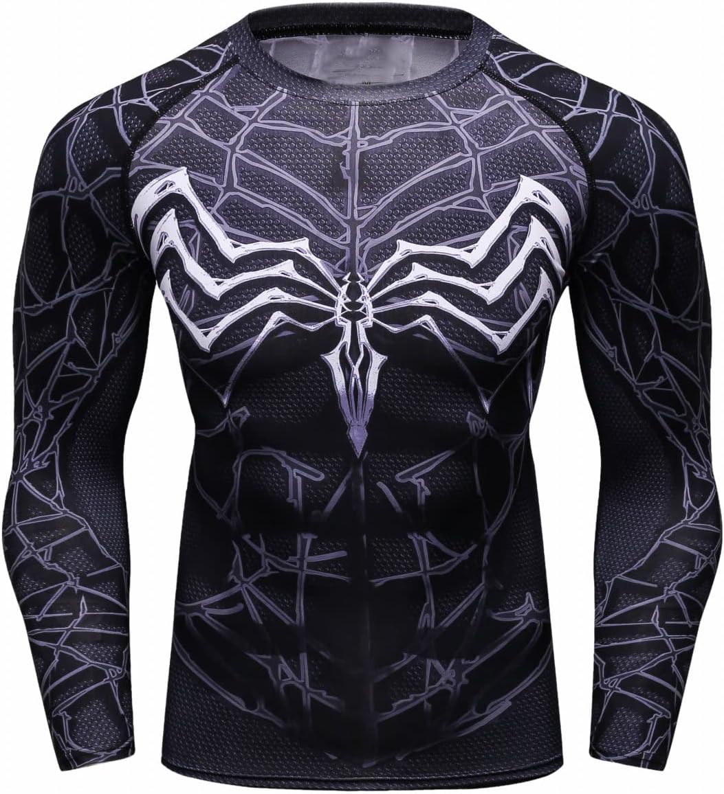 Red Plume Men's Compression Sports Fitness T-Shirt/Men's Long Sleeve Tee/Men's T-Shirt for Sports and Fitness