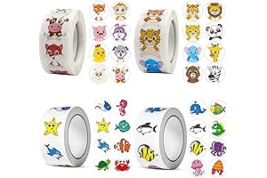 Adorable Round Animal Stickers for Young Learners