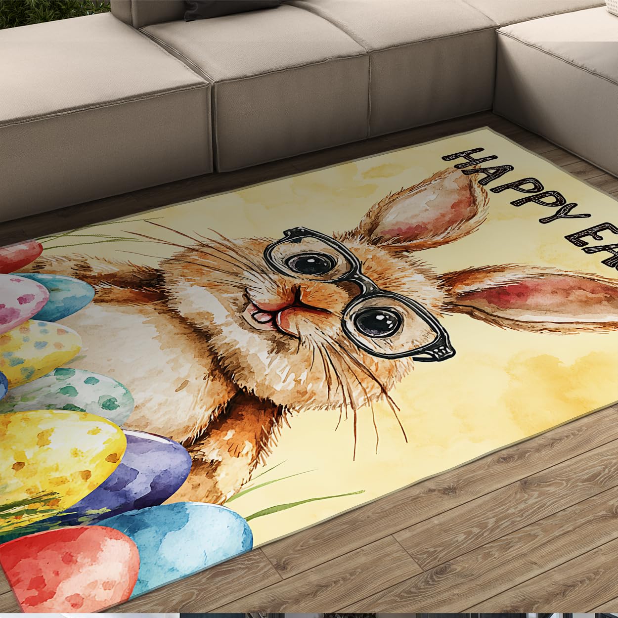 Paillasson Lapin de Pâques Tapis de Salon Mignon pour le Printemps