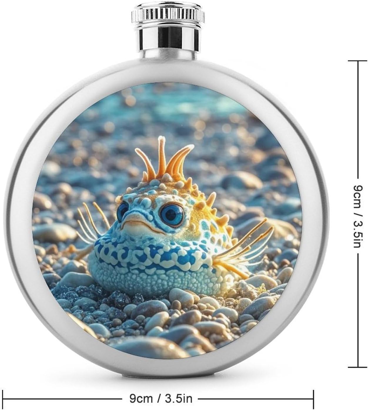 Cute Sea Animal Stainless Steel Flagon to 5 Oz with Screw Cap,Hip Flask for Men–Whiskey & Liquor Pocket Flask,Alcohol Flagon for Camping Drink Sports Outdoor Wine Bottle