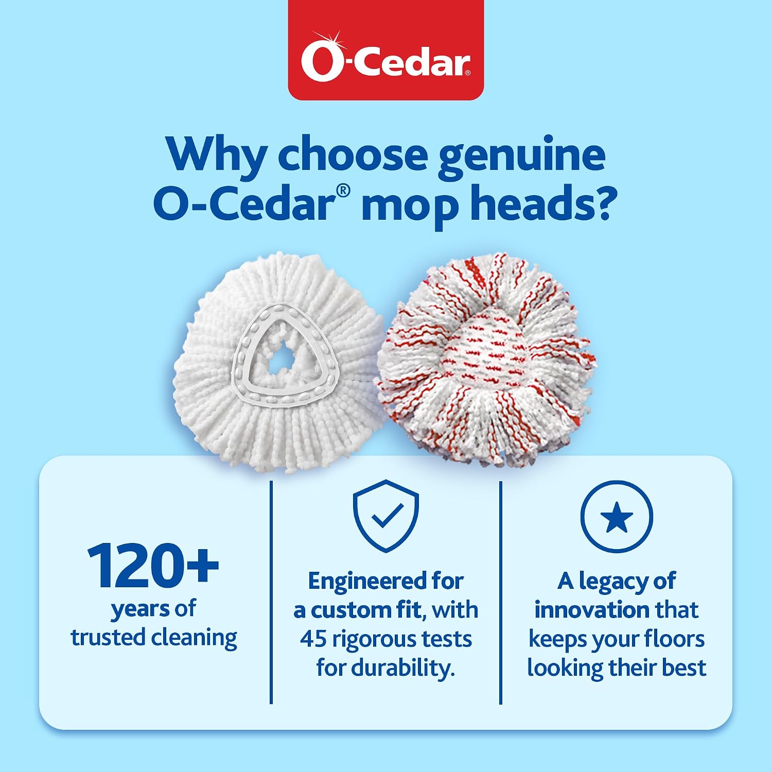 O-Cedar EasyWring Deep Clean Refill (1-Pack) | 40% More Cleaning Power | Microfiber Mop Refill Compatible with O-Cedar EasyWring Spin Mop & Bucket System