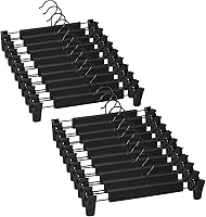 Vista 20 de Paquete de 20 perchas para faldas con clips ajustables antióxido para pantalones, faldas, perchas para ropa, azul claro