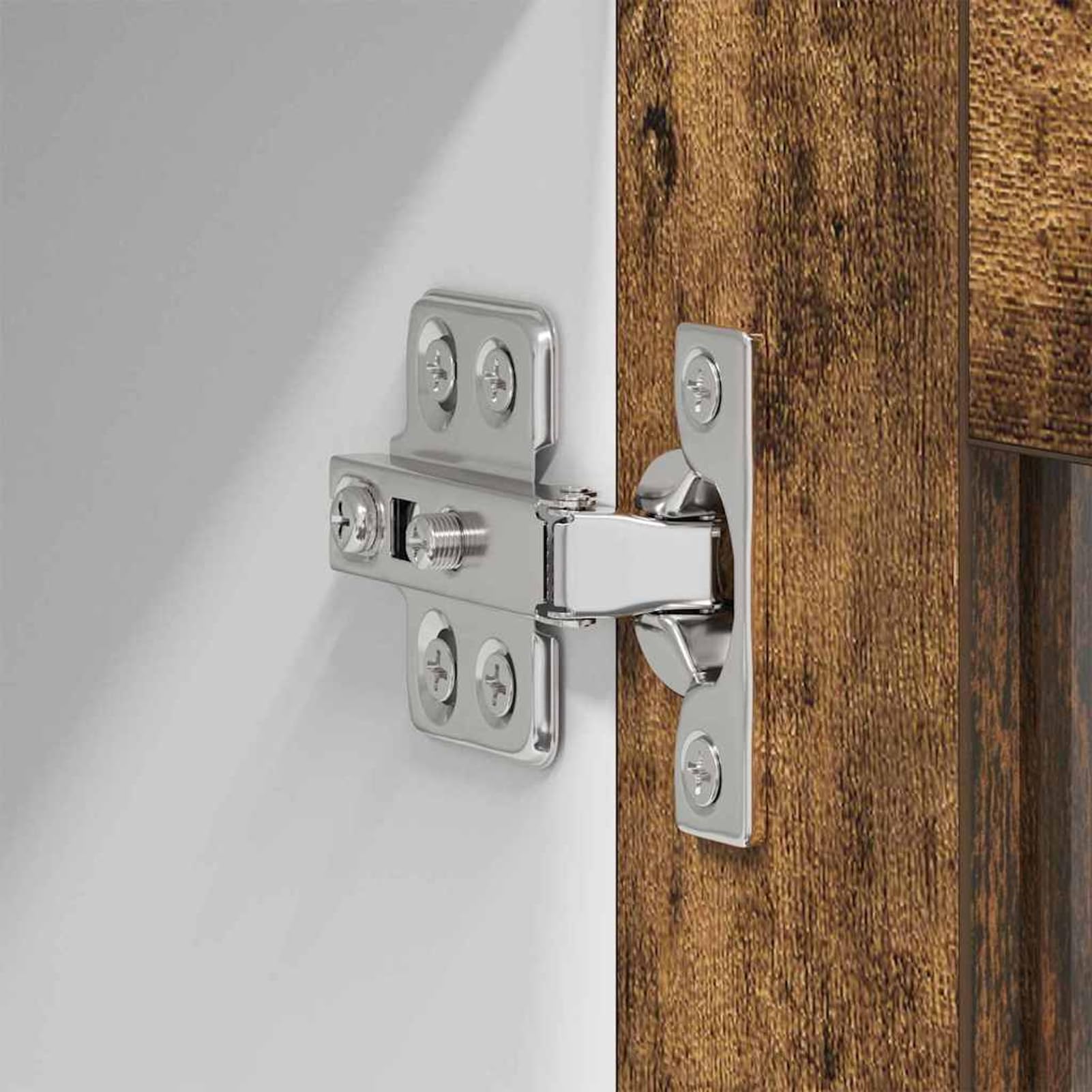 Armadietto pensile da cucina, in rovere affumicato, larghezza 60 cm, altezza 80 cm, con 2 ante a cerniera interne