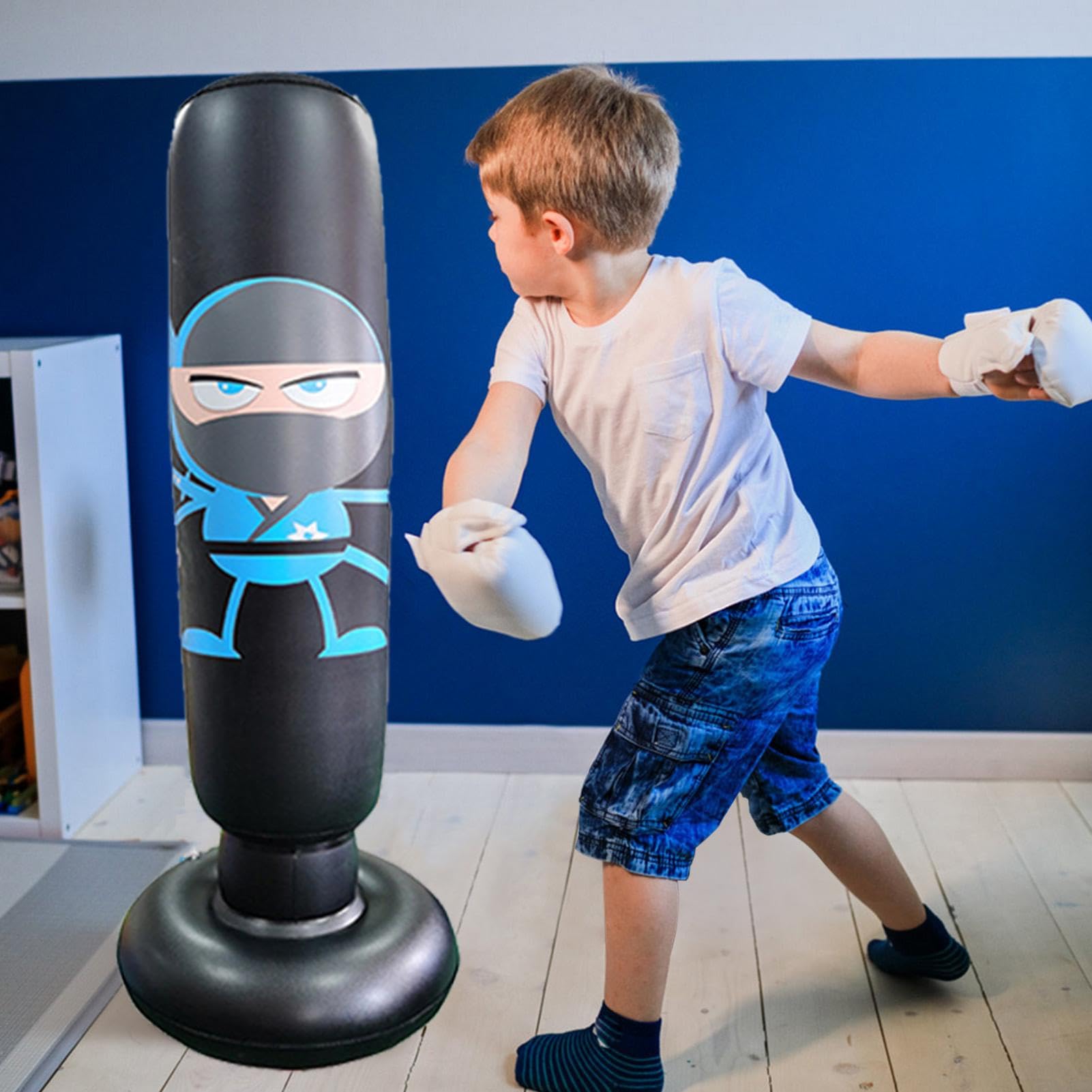 Boxe, Karate Sacco da Boxe,Sacco da boxe gonfiabile da 65 pollici per bambini - Sacco da boxe gonfiabile stabile, sacco da boxe gonfiabile per attrezzature da boxe per bambini