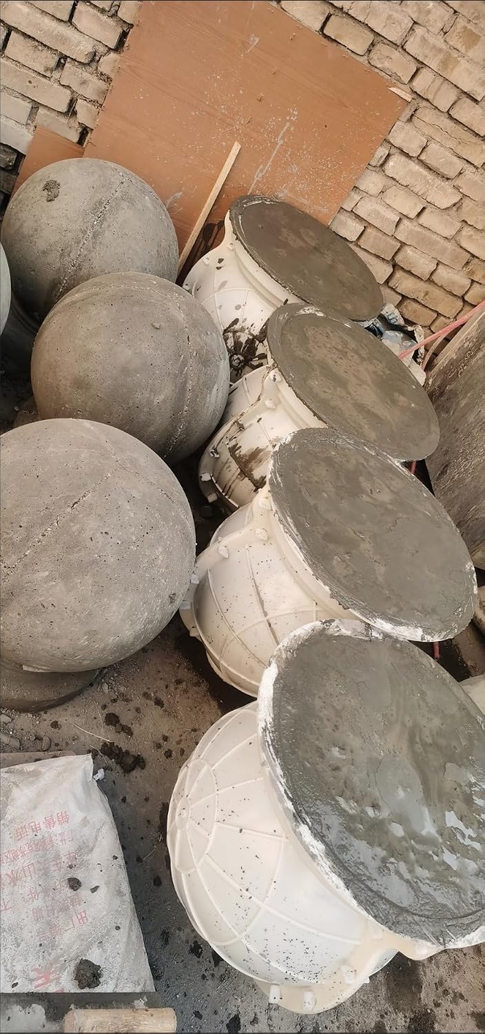 Roman Column Ball Moldfor DIY Balcony Fence Decorative Spherical Garden Cement Casting Mould, Circular Ball Barrier Stones, Cement Road Barriers for Furniture, Balcony Railings Decorative Molds (35cm)