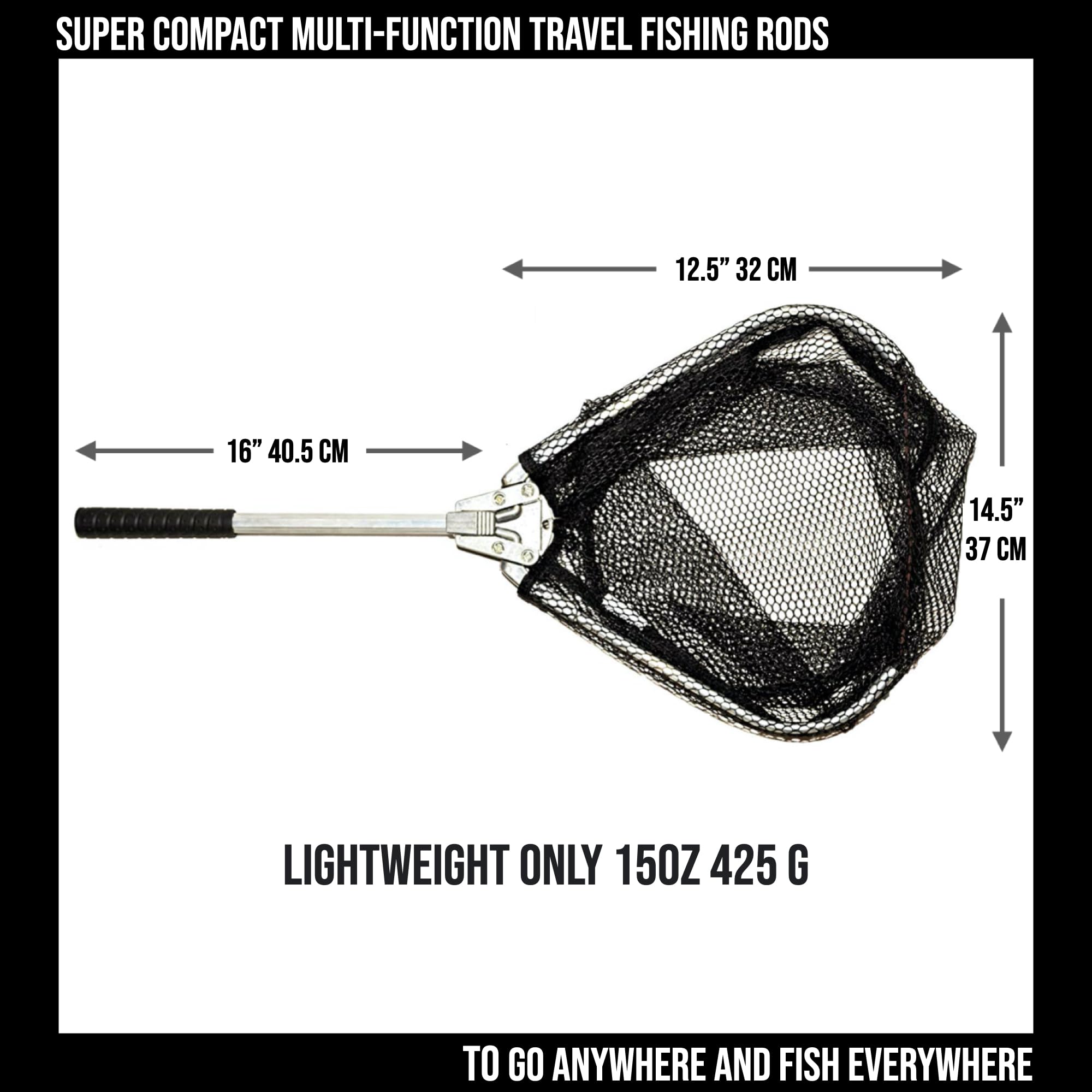 Red de Pesca de Viaje. Red de Pesca supercompacta, Plegable, Resistente