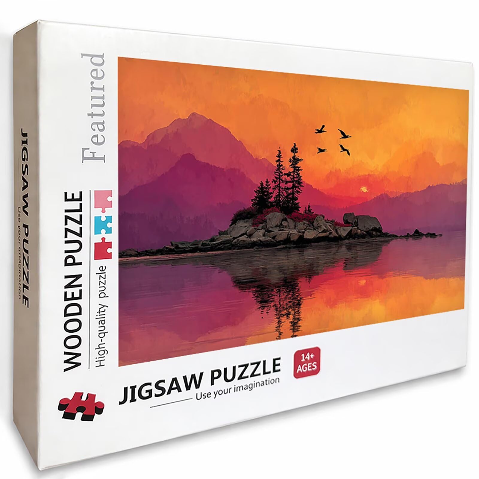 Puzzle 2000 elementów dla dorosłych o zachodzie słońca, drewniane puzzle, 99 x 70 cm, dla mężczyzn, kobiet, starszych seniorów, części ściśle do siebie pasują, dekompresja, dekoracja ścienna, prezenty