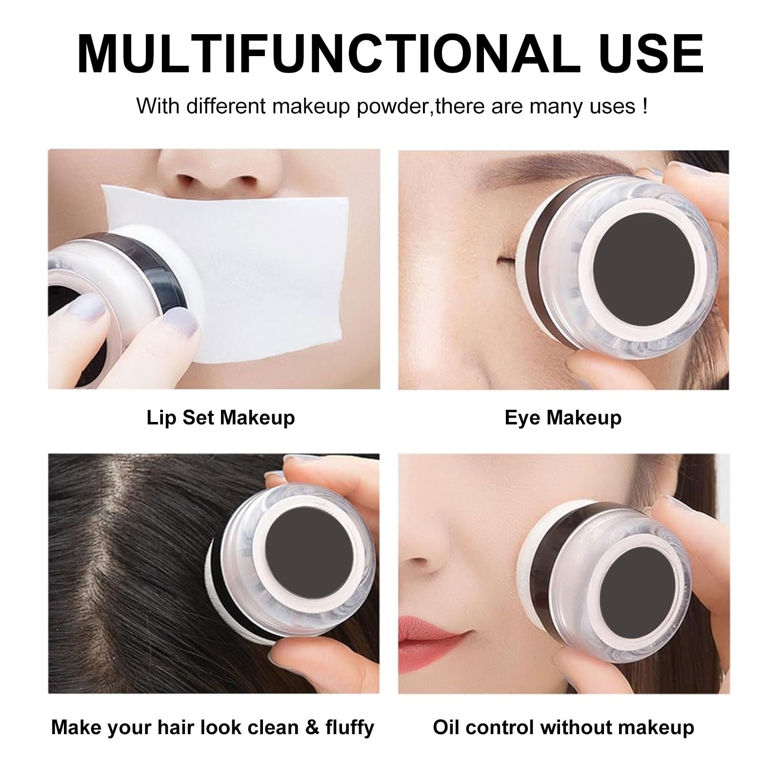 Contenitore Vuoto per Polvere Sfusa NICENEEDED, Custodia In Polvere Sciolta per Trucco Cosmetico, Scatola Portacipria Ricaricabile Portatile Da Viaggio con Applicatore In Spugna per Donne e Ragazze