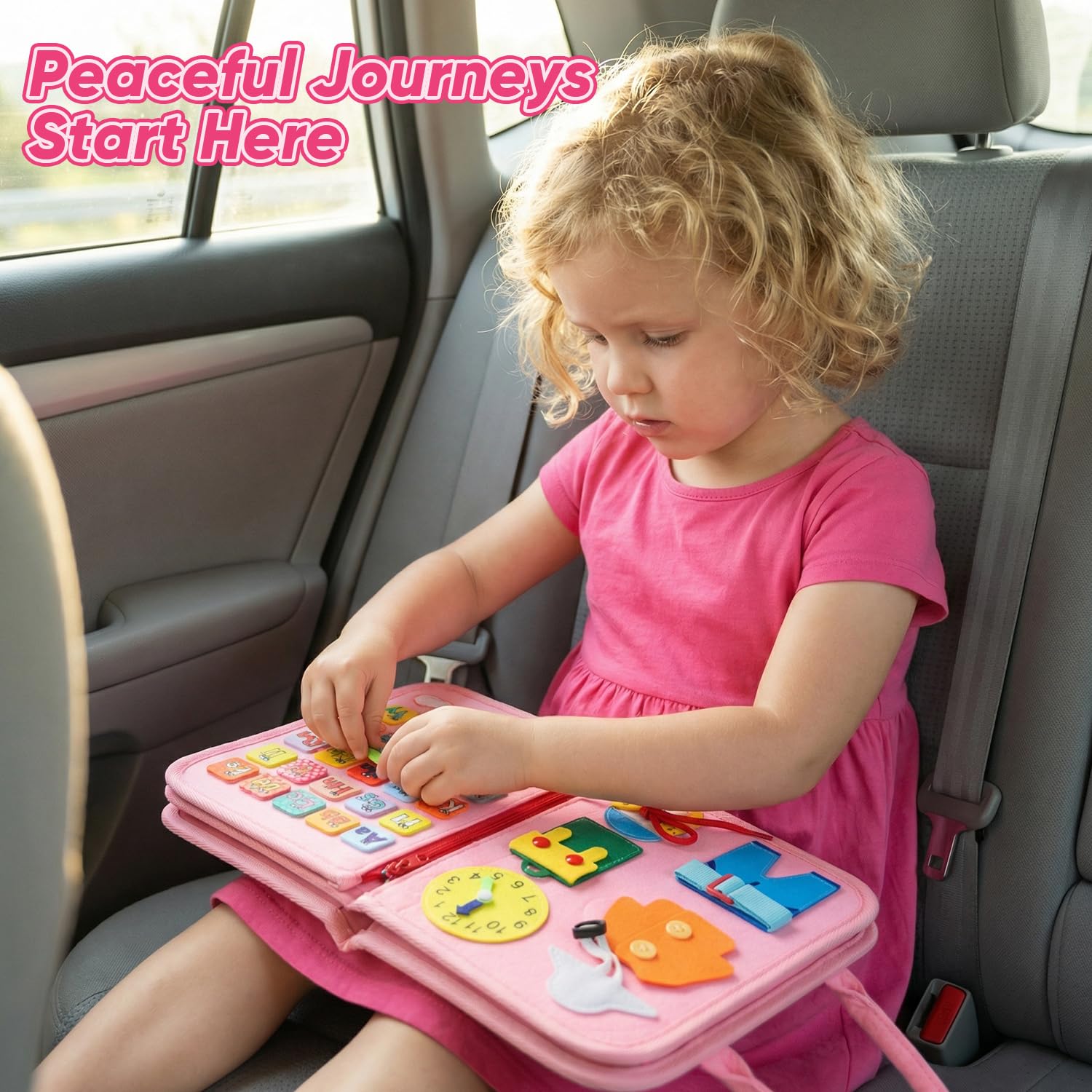 Mermaid Busy Board Giocattoli per ragazze, attività educative sensoriali occupate giocattoli per l'apprendimento delle abilità motorie fini per i più piccoli, attività di viaggio giocattolo
