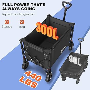 ☆キャリーワゴン 折りたたみ式カート アウトドアキャンプ 大容量120L Amazon.co.jp: 【movement store 】アウトドアワゴン 大容量
