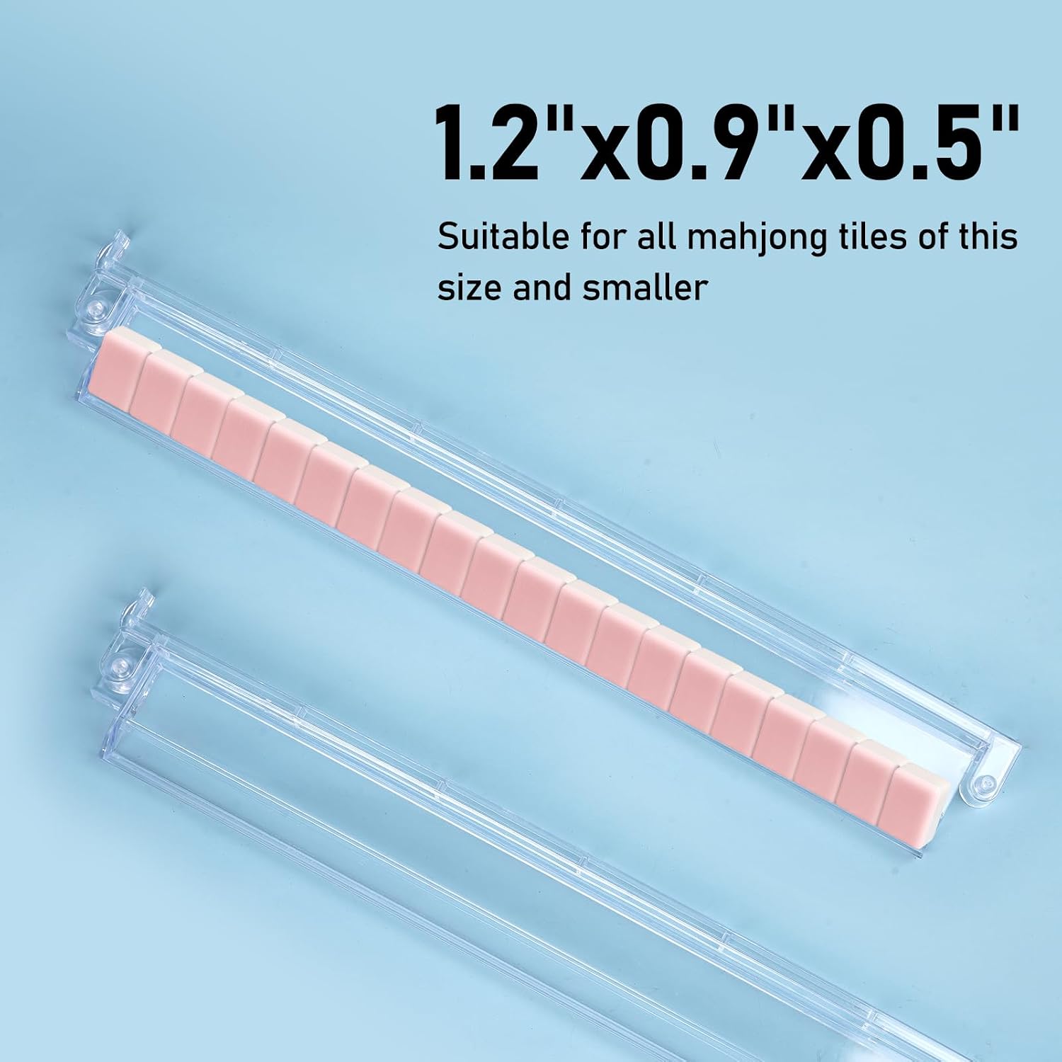 2-in-1 Mahjong Racks with Pushers 4-Pack, Non-Slip Acrylic Mahjong Racks | Non-Slip Mahjong Racks with Pushers, Clear Acrylic, Perfect Mahjong Gifts for Women, Ready to Use