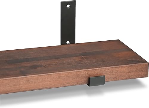 Miniatura 4 de CONSDAN Estante flotante para colgar en la pared, estantes colgantes para dormitorio, baño, sala de estar, cocina, madera maciza cultivada en