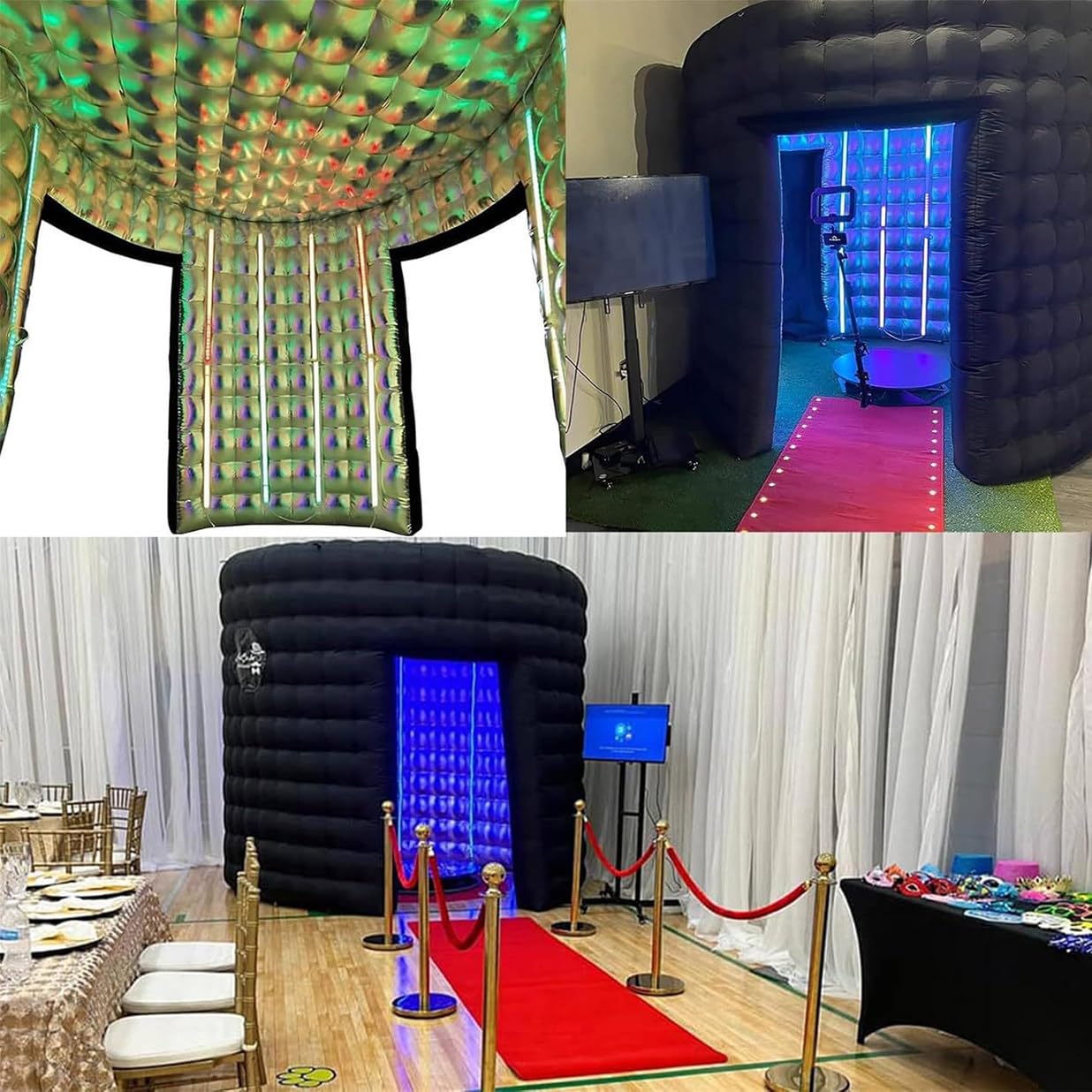 Foto Gonfiabile Rotante a 360° Booth, 10 Piedi Rotondo Gonfiabile LED 360 Photo Booth Enclosure con Soffiatore, 16 Colori Portatile Photo Booth Tenda per Feste di Matrimonio Evento dal Vivo