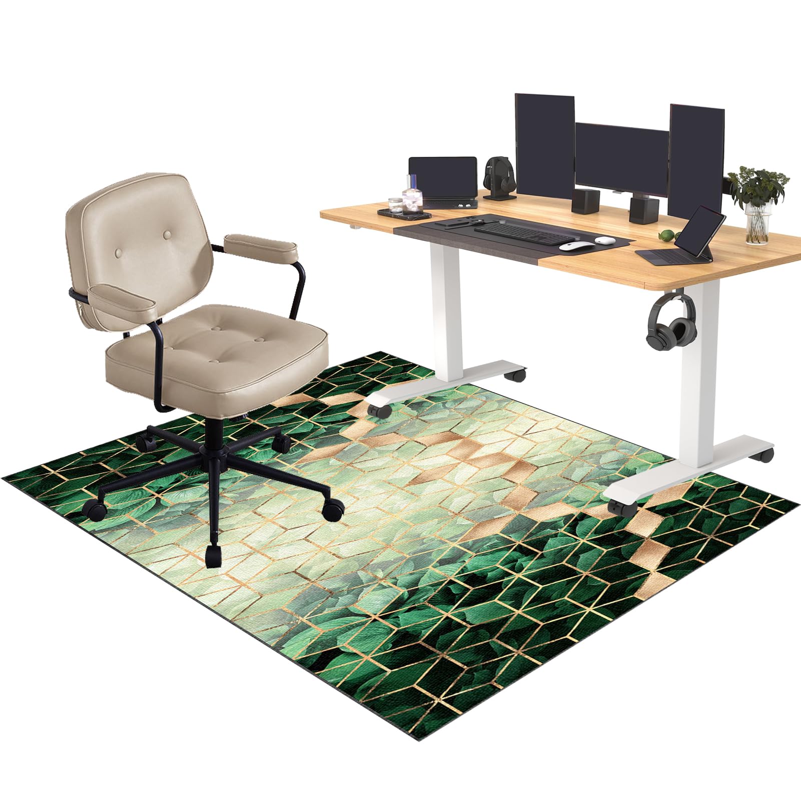 Robuuste gamingstoelmatten voor kantoor en hardhouten vloer, bureaustoelmat, tapijtbeschermer voor thuis en op kantoor, stoelmatten voor harde vloeren, vloermat voor bureaustoel, 140 x 160 cm